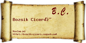 Bozsik Ciceró névjegykártya